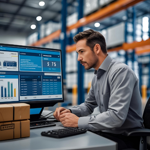 A logistics professional looking at a dashboard-1 A logistics professional looking at a dashboard-1